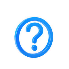 A blue question mark enclosed in a circle on a black background in a rendered illustration