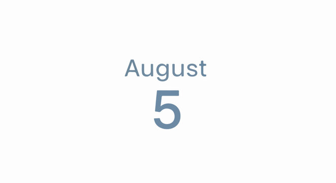 Ephemeral Reminder: August 5th Minimalism for Calendars and Digital Planners to mark the day in simple and sleek design - Powered by Adobe