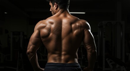 Muscular man back view