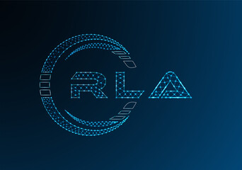 RLA low poly letter logo vector design. RLA lower poly logo design. Low poly logo.