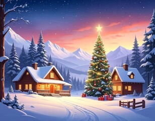Winter wonderland Christmas scene