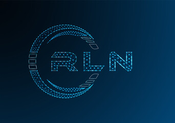 RLN low poly letter logo vector design. RLN lower poly logo design. Low poly logo.