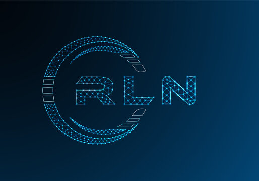 RLN low poly letter logo vector design. RLN lower poly logo design. Low poly logo.