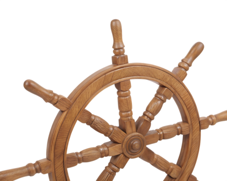 Wooden ship wheel on white background png isolated on a transparent background nautical 1 - Powered by Adobe