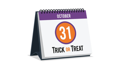 Stylized October calendar marking Halloween, featuring vibrant colors and whimsical lettering, a seasonal reminder for spooky celebration