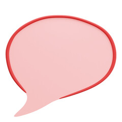 Simple Soft Red Speech Bubble with Smooth Edges Message Element