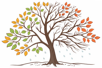 Obraz premium autumn tree vector
