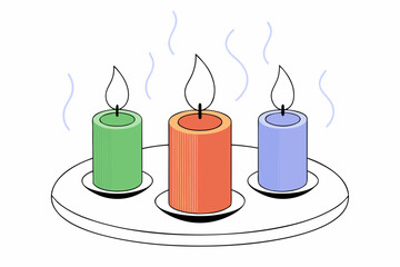 illustration of a green and red candles