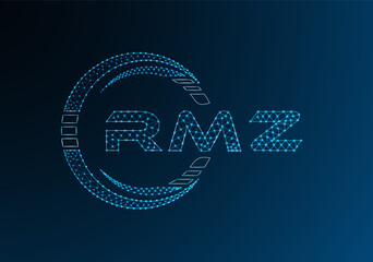 RMZ low poly letter logo vector design. RMZ lower poly logo design. Low poly logo.