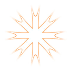 Sketched shapes leading towards a charming element, enhanced with a orange neon glow.