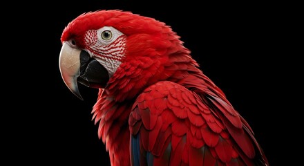 Fototapeta premium Red macaw profile view