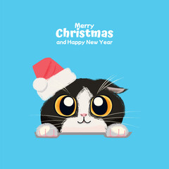 Cute cat xmas illustration
