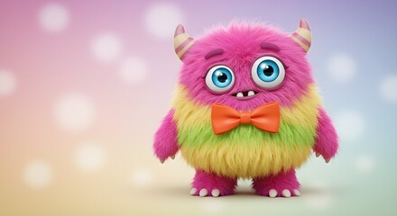 Fototapeta premium Cute fluffy monster