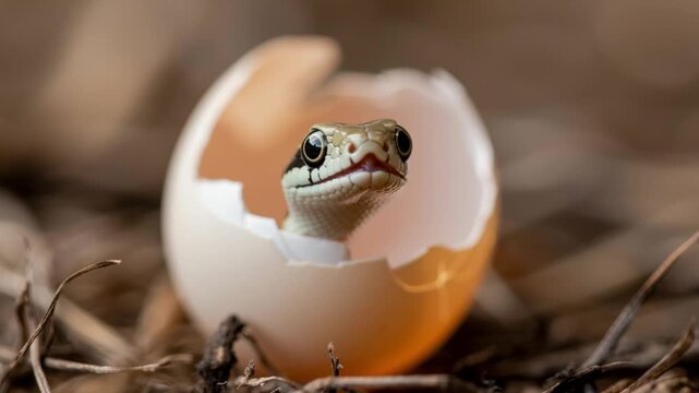 Captivating Video of a Snake Hatching from an Egg in Natural Habitat