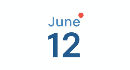 A Calendar Reminder Marking June 12th with a Distinctive Red Dot for Importance and Prominence of the Day