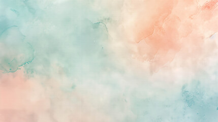 Fototapeta premium Soft abstract watercolor background blending teal and peach tones with artistic texture