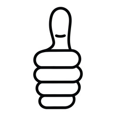 Thumbs up gesture a simple line drawing of a hand giving a positive sign, perfect for illustrating approval or agreement