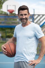 basketball player practicing and posing for basketball