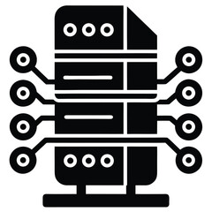 ai server silhouette vector illustration
