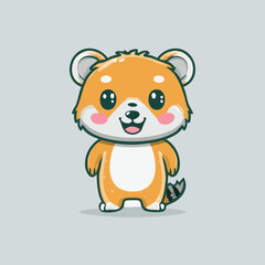 Naklejka premium A charming cartoon illustration of a friendly golden hamster, perfect for children's designs and animal-themed projects, featuring a cheerful and approachable character