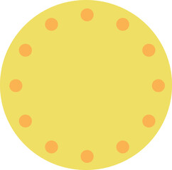 Yellow Circle with Orange Dots | Simple Abstract Design for Backgrounds, Patterns and Illustrations