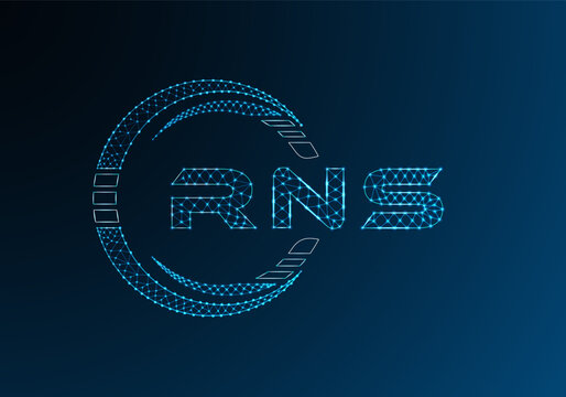 RNS low poly letter logo vector design. RNS lower poly logo design. Low poly logo.