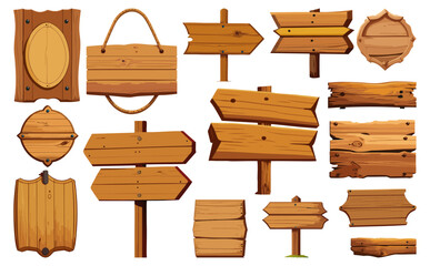 木製看板ベクターイラストセット	