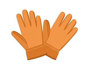 Obraz premium Pair of orange work gloves