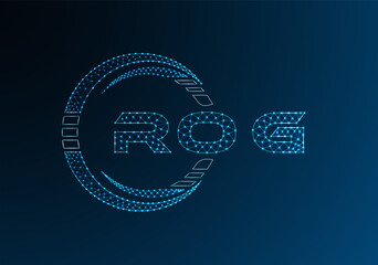 ROG low poly letter logo vector design. ROG lower poly logo design. Low poly logo.