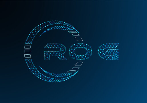 ROG low poly letter logo vector design. ROG lower poly logo design. Low poly logo.
