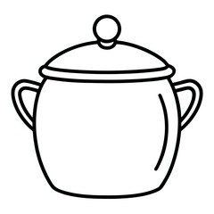 Obraz premium pot ,hand drawn illustration outline isolated on white background