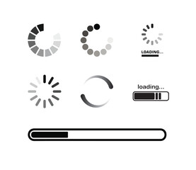Famous loading icon collection showcasing the most used animated style graphics ideal for apps, websites, software, and user interface design © MDEHSANUR