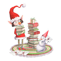 Santa's helpers sort letters and books