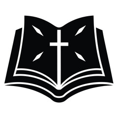 gospel book silhouette vector illustration
