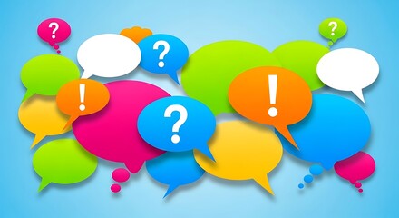 Colorful Question and Exclamation Marks.
