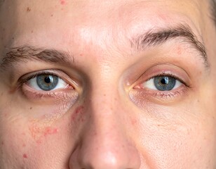 Close-up of a person's face, focusing on eyes and eyebrows