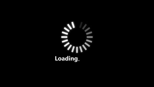 Loading circle icon, Loopable loading circle animation on black background.animated circle loading gif video icon. animation - loading circle icon.animation loading circle icon with glitch effect. 4k