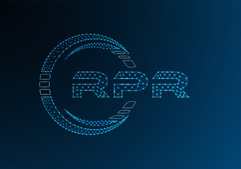 RPR low poly letter logo vector design. RPR lower poly logo design. Low poly logo.