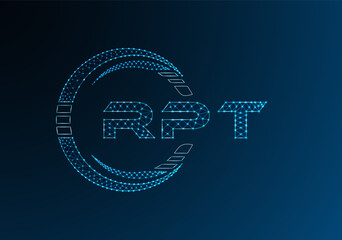 Fototapeta premium RPT low poly letter logo vector design. RPT lower poly logo design. Low poly logo.