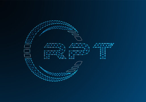 RPT low poly letter logo vector design. RPT lower poly logo design. Low poly logo.