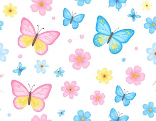 Delicate floral and butterfly pattern