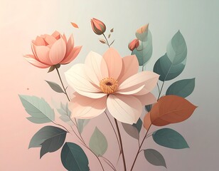 Delicate floral arrangement in soft pastel colors