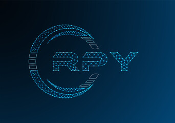 RPY low poly letter logo vector design. RPY lower poly logo design. Low poly logo.