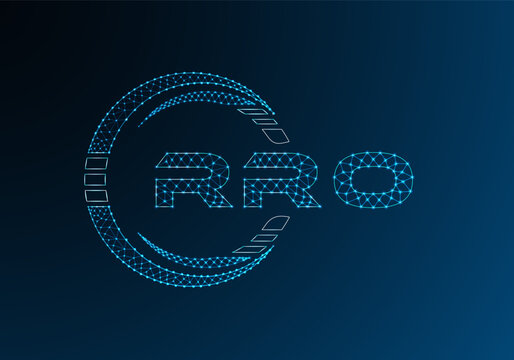 RRO low poly letter logo vector design. RRO lower poly logo design. Low poly logo.