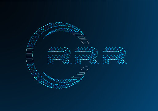 RRR low poly letter logo vector design. RRR lower poly logo design. Low poly logo.