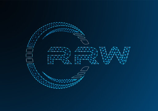 RRW low poly letter logo vector design. RRW lower poly logo design. Low poly logo.