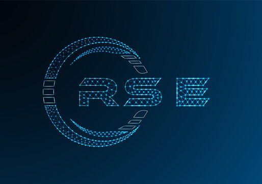 RSE low poly letter logo vector design. RSE lower poly logo design. Low poly logo.