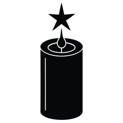 purple advent candle silhouette vector illustration