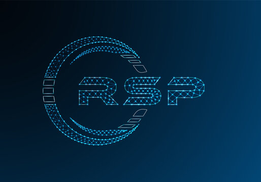 RSP low poly letter logo vector design. RSP lower poly logo design. Low poly logo.