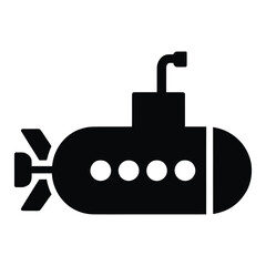Obraz premium Silhouette of a submarine, representing underwater exploration, naval technology, and maritime transportation in a minimalist design